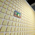 Wall composed of slices of bread and a painting