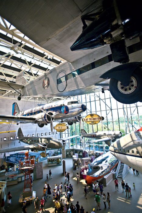 Gallery of Flight Hall with planes on display