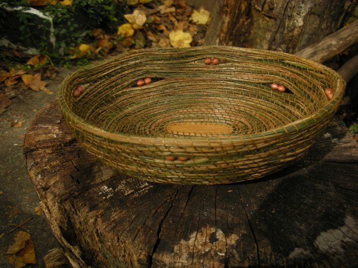 Basket made of pine needles