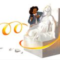 Google Doodle of Edmonia Lewis working on a sculpture