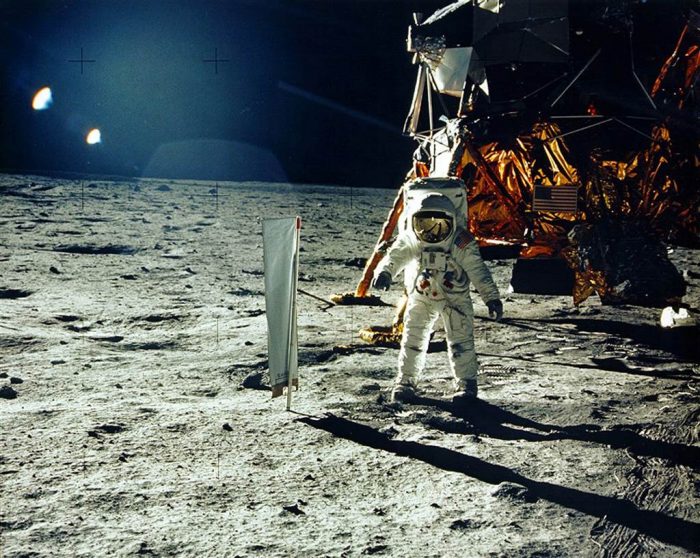 Aldrin on the surface of the moon