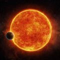 Artists rendering of planet orbiting large sun