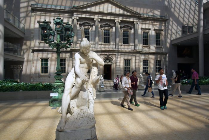 Courtyard with staue