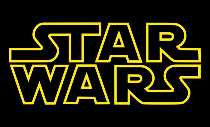 Star Wars logo in yellow on black background