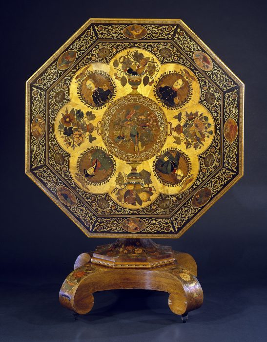 elaborate marquetry table