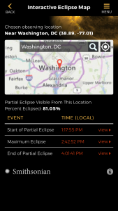 Interactive eclipse map