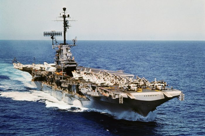 Aircraft carrier at sea