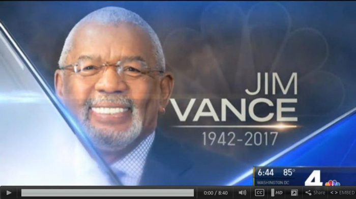 Screenshot of news item featuring Jim Vance