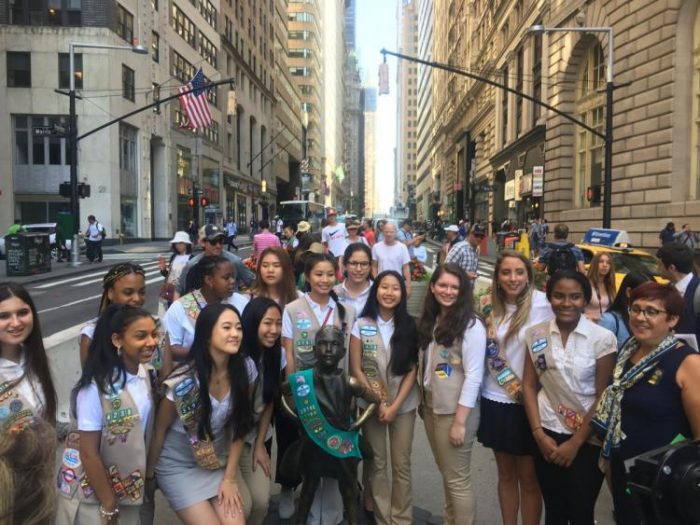 Group of young girls pose for picture