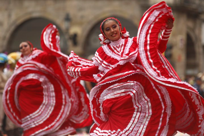 Costumed dancers