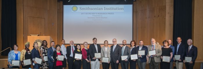 awardees pose with Secretary Skorton