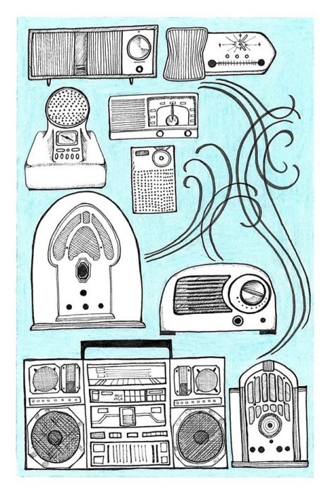 Drawing of various radios