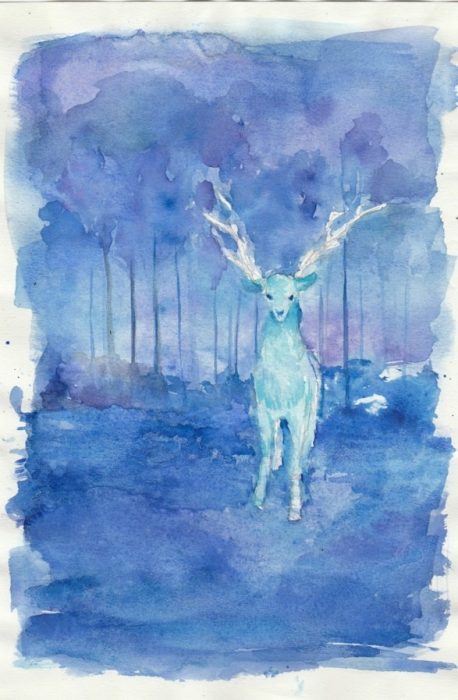 Watercolor of stag