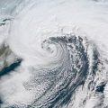 cropped version of satellite photo of bomb cyclone