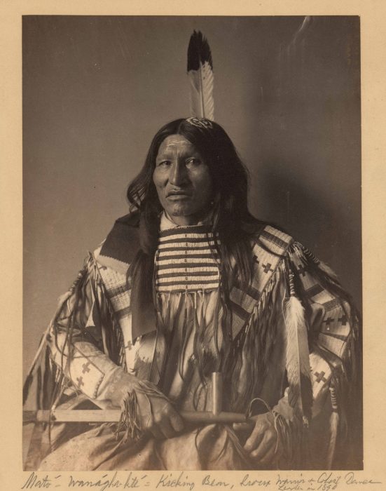 Sepia portrait of Sioux warrior