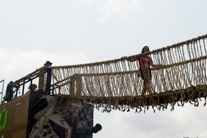 Diaz-Carrerra on rope bridge