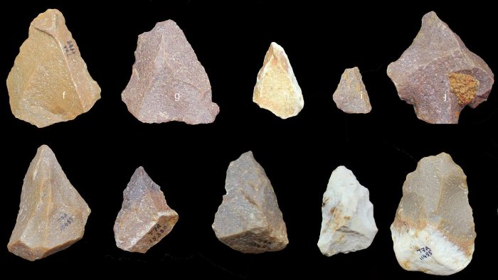 Array of stone tools