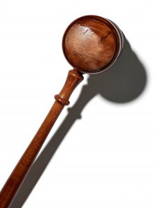 side view of wooden gavel