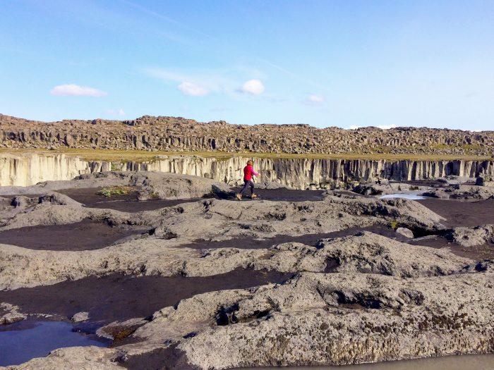 Dr. Jennifer Whitten takes a brief a break from field work to visit Dettifoss in northern Iceland.