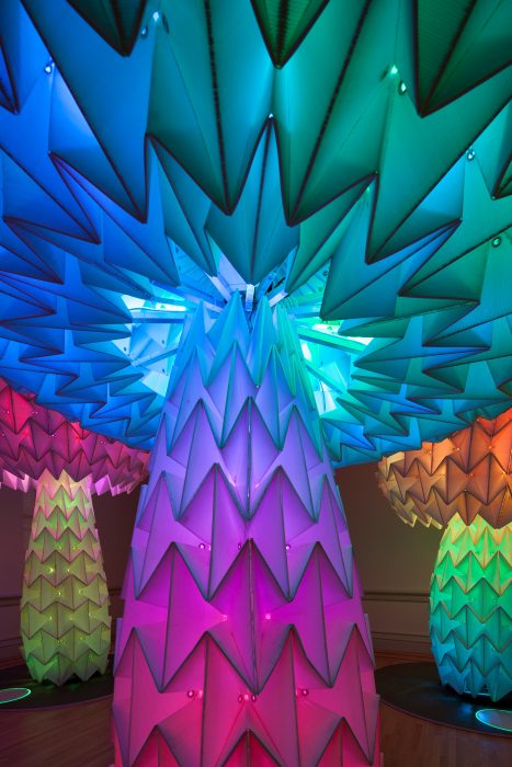 Illuminated mushroom sculptures
