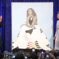 Artist and Mrs Obama with portrait