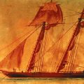 Cropped painting of ship La Amistad