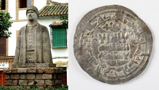 composite photo of statue and coin