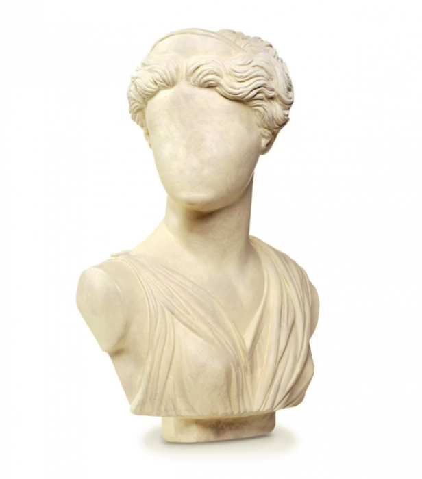 Marble bust with blank face