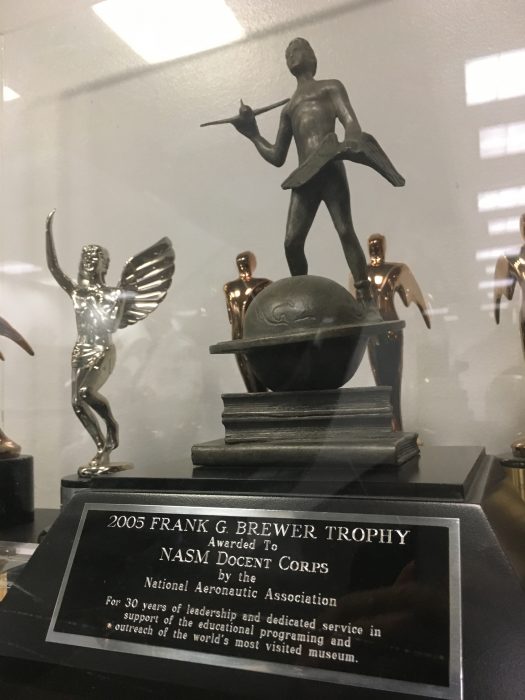 Trophy in display case