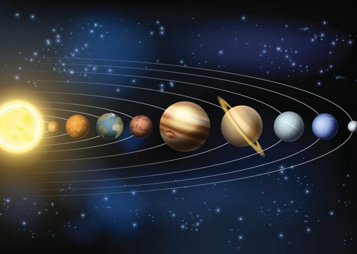 artist rendering of solar system