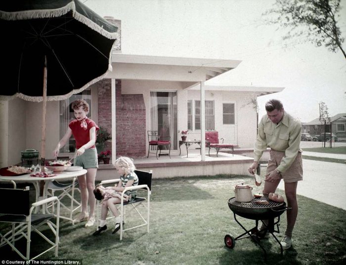 1950s backyard barbecue