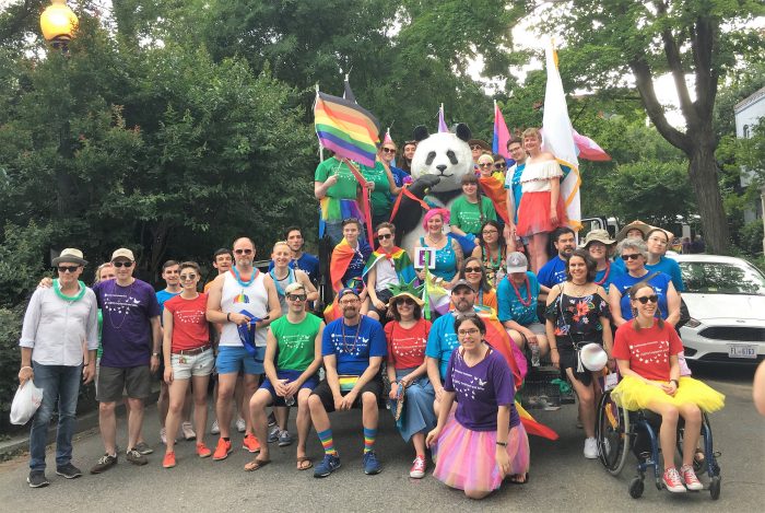 Group photo of Pride parade participants