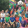 Group photo of participants in 2018 Pride parade