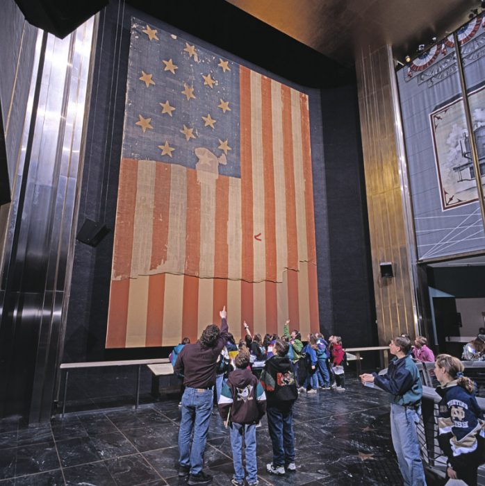 Flag on display at American History