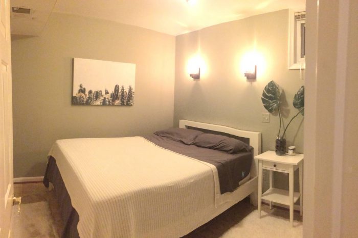 Bedroom in basement apartment