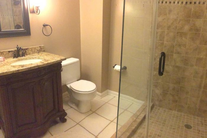 bathroom in basement apartment