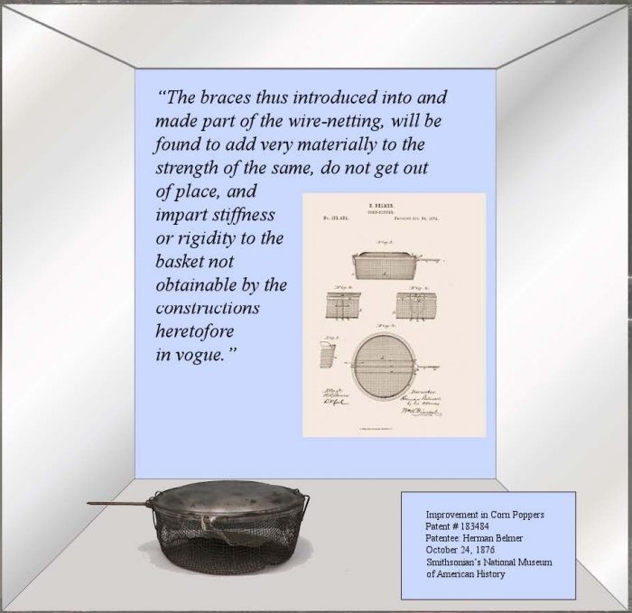 patent model display for popcorn popper