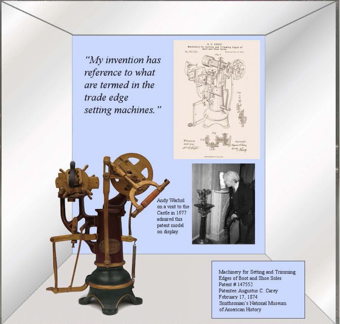 Patent model display for shoe trimmer