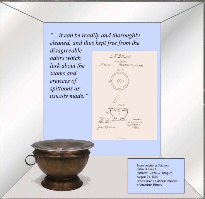 Patent model display for spittoon