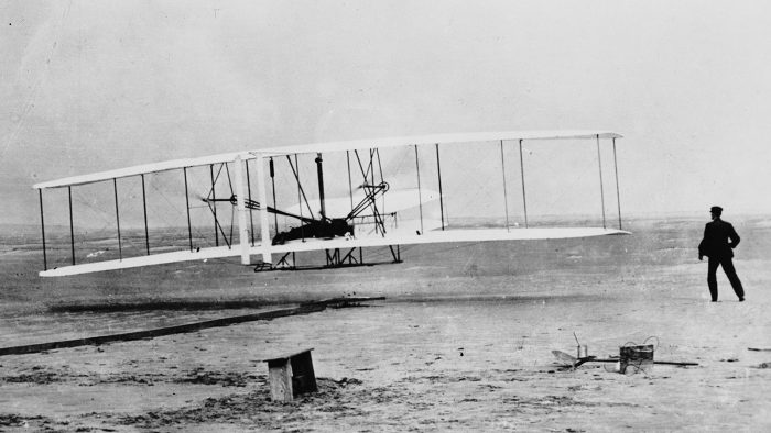 Wright Brothers and airplane