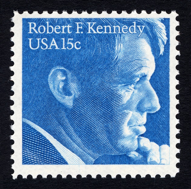 Blue postage stamp