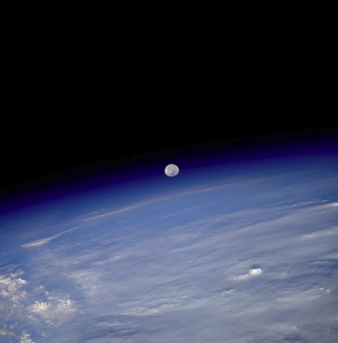 Moon seen from space station