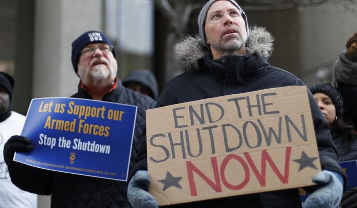 Protesters against federal shutdown