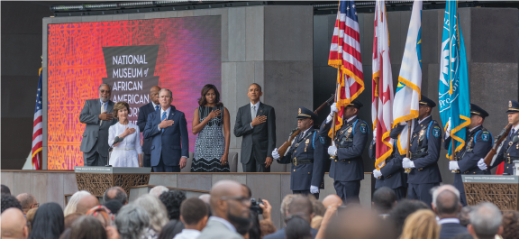 President and Mrs Obama at opening of NMAAHC