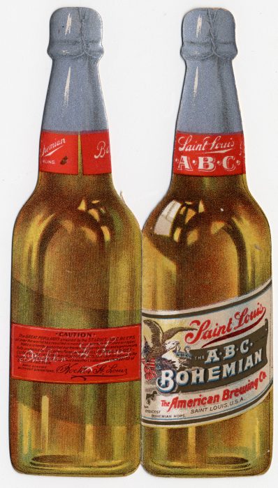 Two beer bottles with label Bohemian Beer