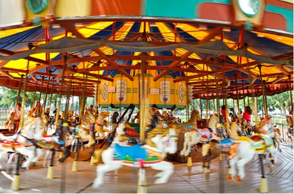 color photo of carousel