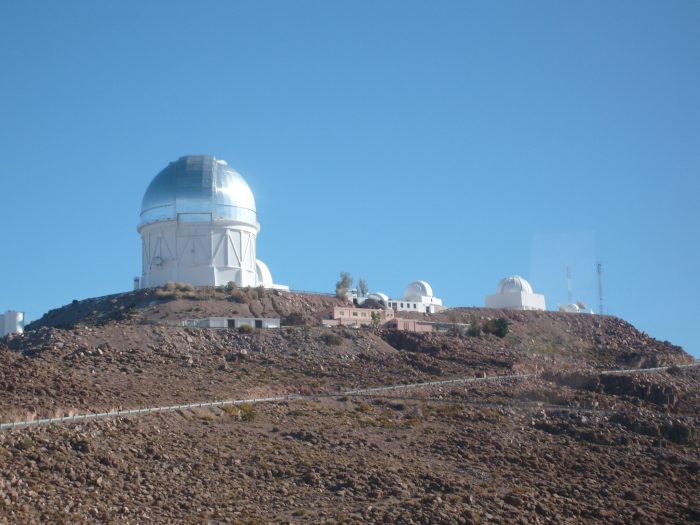 Observatory outlined against blue sky