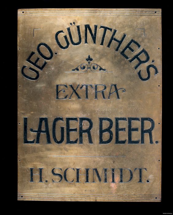 Sign advertising lager beer