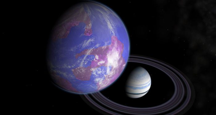 Rendering of exomoon