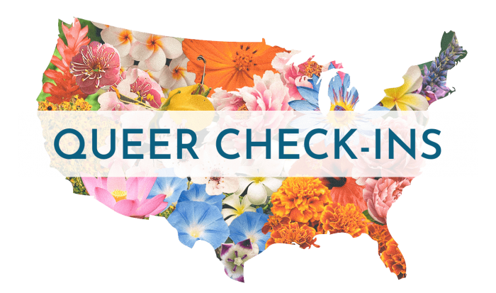 Graphic art for Queer Check-ins